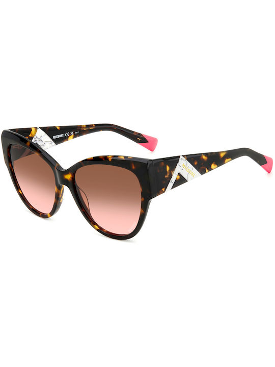Missoni Women's Sunglasses with Brown Tartaruga Plastic Frame and Brown Gradient Lens