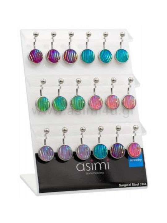 Belly Button Earring Coloured Crystal