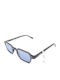 The Glass of Brixton Unisex Sunglasses with Gray Plastic Frame and Blue Lens