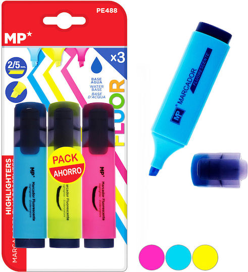 Madrid Papel Highlighters Multicolour 3pcs