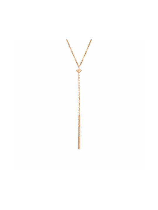 Police Necklace from Pink Gold Plated Steel