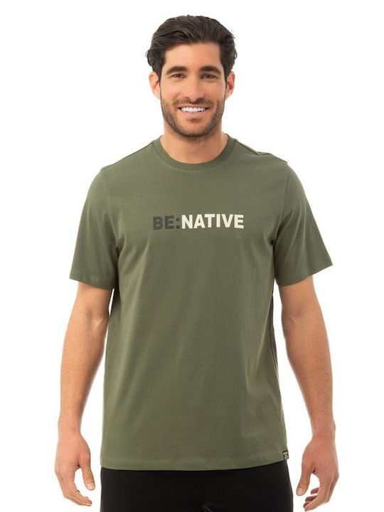 Be:Nation Ανδρικό T-shirt Κοντομάνικο D.khaki