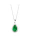 Savvidis Necklace 18k White Gold Emerald Diamonds