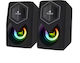Kisonli L-1020 Ηχεία Υπολογιστή 2.0 με RGB Φωτισμό και Ισχύ 3W Μαύρα
