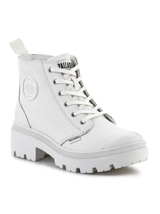 Pallabase Leather Women's Ankle Boots White