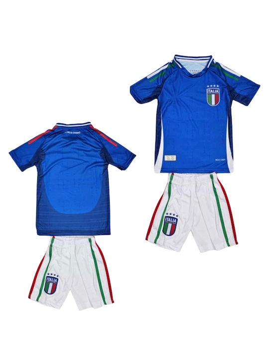 Παιδικό Σετ Ποδοσφαίρου Εθνική Ιταλίας Εντός Έδρας Euro2024 Balón De Oro Μπλε Unisex Fj78