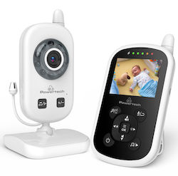 Powertech Drahtlose Babyüberwachung mit Kamera & Bildschirm 2.4" , Zwei-Wege-Kommunikation & Schlaflieder