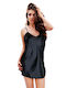 Miorre Satin Nightgown Women's Sexy Short Black