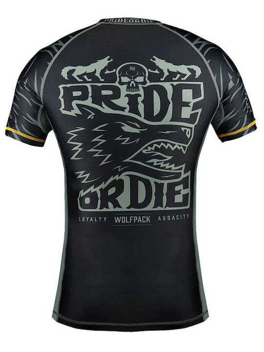 PrideOrDie Тениска за Джиу-джицу Черен