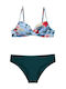 Bonito Set Bikini Floral Petrol