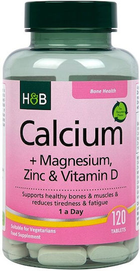 Holland & Barrett Calciu + Magneziu, Zinc și Vitamina D 120 Comprimate
