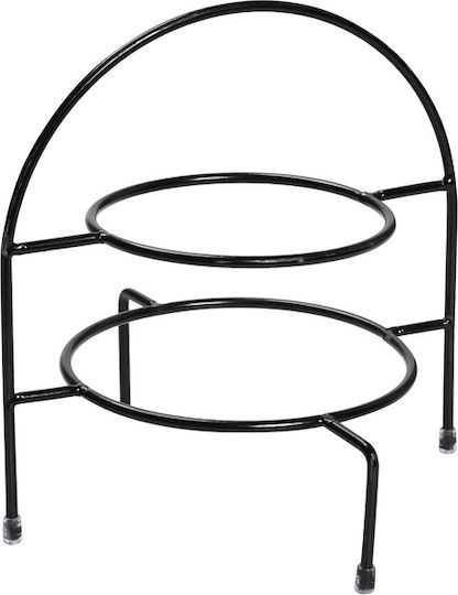 Espiel Metallic Dessert Tower Stand with 2 Tiers Black Ø13cmxY22cm 21.5x21.5x22cm
