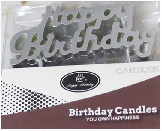 Next Happy Birthday Κεράκι Γενεθλίων Happy Birthday σε Ασημί Χρώμα 33119-17---2