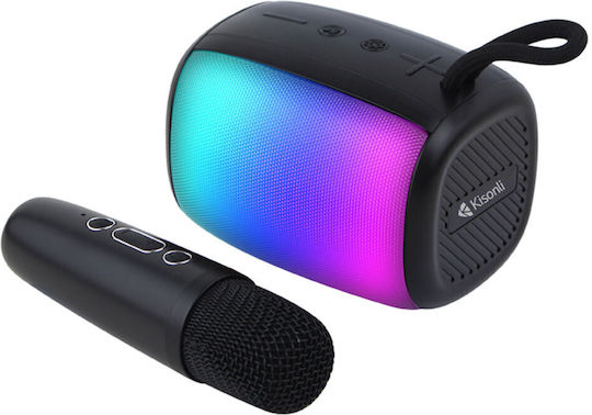 Kisonli Karaoke-Lautsprecher mit Kabellosem Mikrofon und Lichteffekten G20 BG-22269 Schwarze