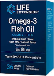 Life Extension Omega-3 Fish Oil Gummy Bites Рибено масло 36 желирани бонбони