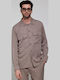 Μακρυμάνικo Overshirt Καφέ