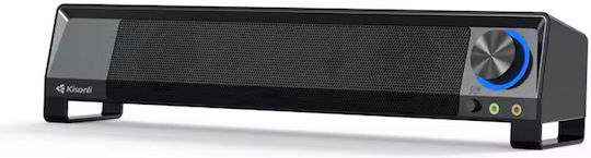 Kisonli X2 Ηχεία Υπολογιστή 2.0 με Bluetooth και Ισχύ 6W σε Μαύρο Χρώμα