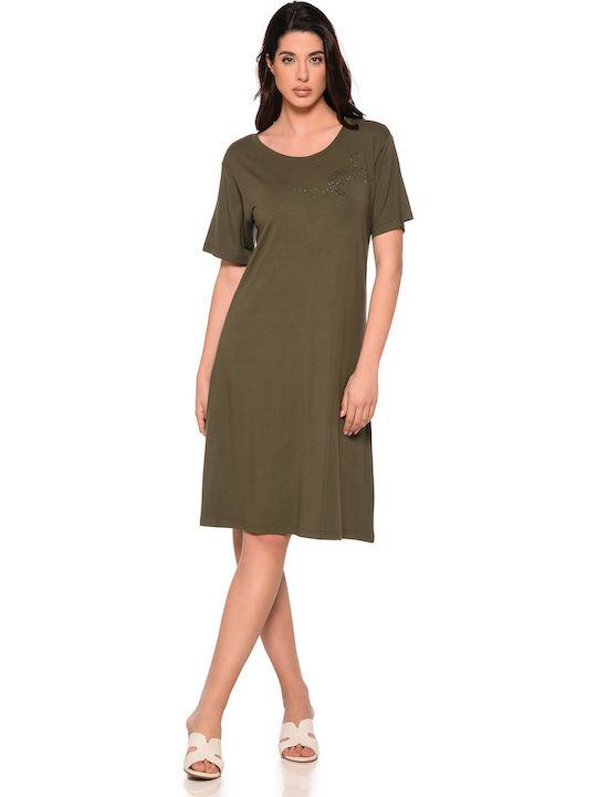 Summer Midi Khaki Dress