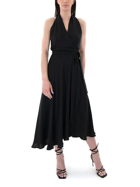 Moutaki Midi Dress Wrap Black