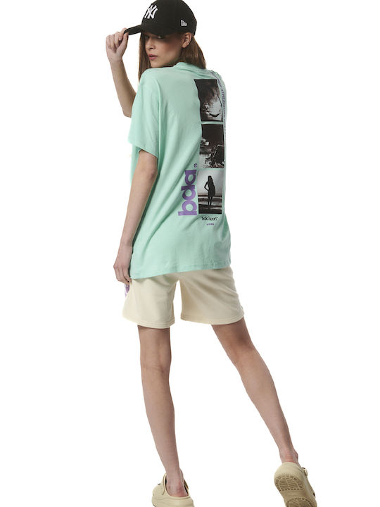 Body Action Damen Sportlich Oversized T-shirt Glass Green