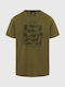 Funky Buddha Herren T-Shirt Kurzarm Khaki