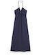 Midi Blue Midi Blue Backless Dress