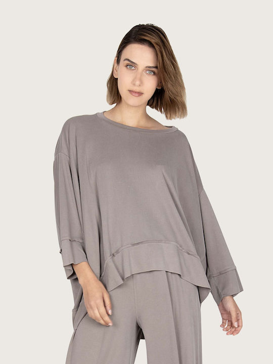 Innocent Damen Bluse mit 3/4 Ärmel Beige