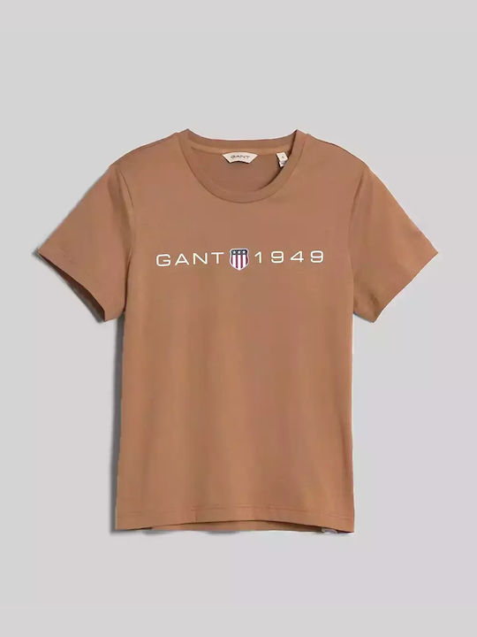 Gant Damen T-Shirt Coffee