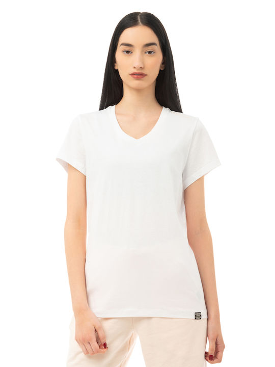 Be:Nation Women's T-shirt with V Neck White