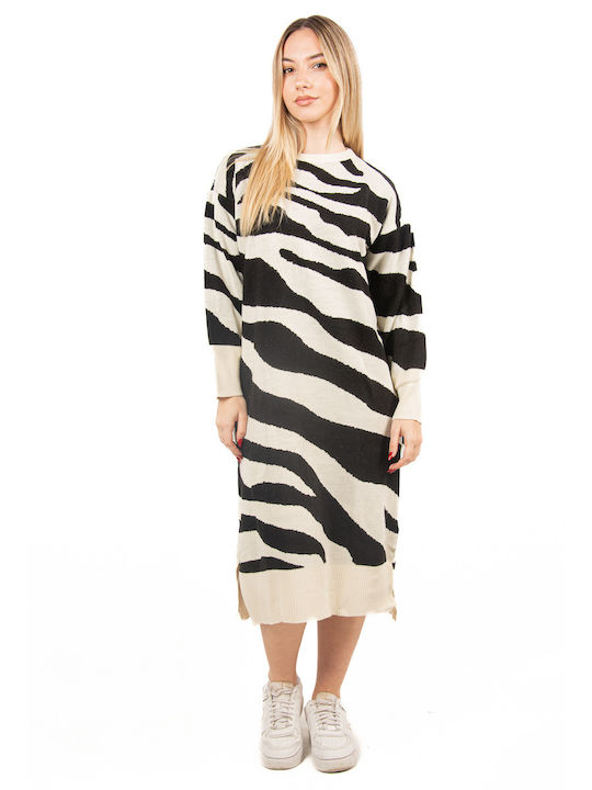 Ellen Maxi Kleid Gestrickt Zebra