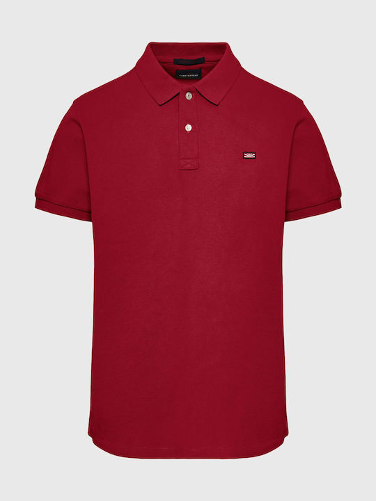 Funky Buddha Men's Short Sleeve Blouse Polo Red