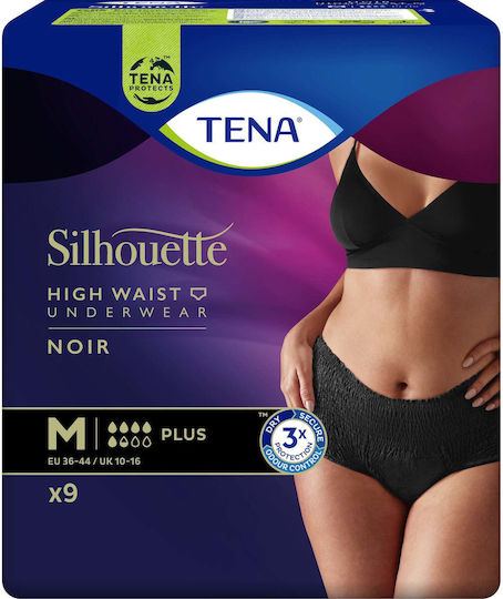 Tena Silhouette Noir Пелени за инконтиненция Medium в Черен цвят 9бр