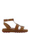 Women's Flat Sandals Anatomic with Strap in Tabac Brown Color