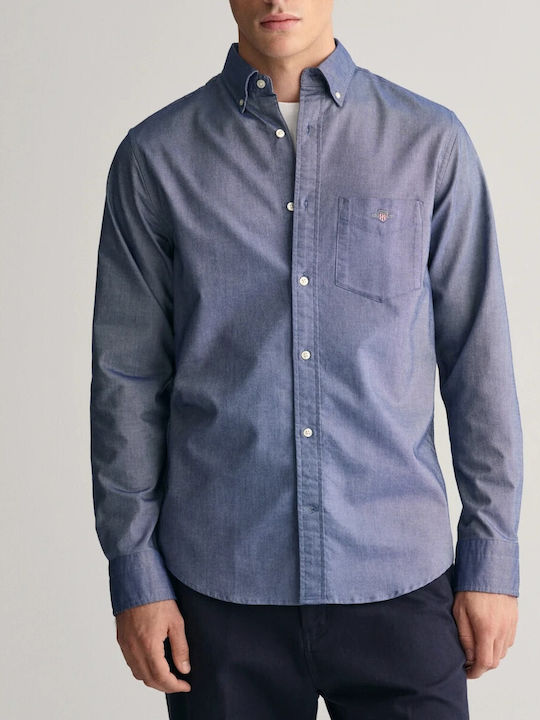 Gant Men's Shirt Cotton Royal Blue