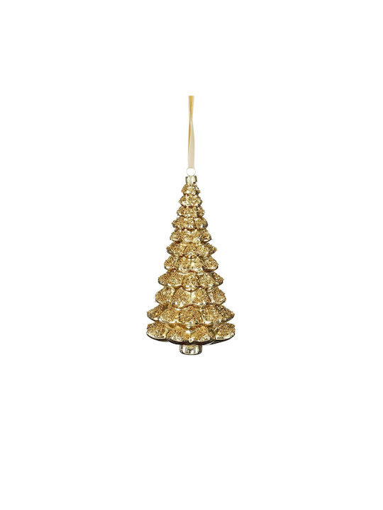 Ornament Tree Gold H18 D9cm Glass