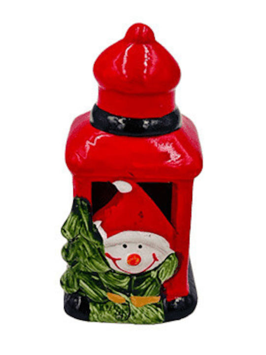 Illuminated Christmas Ceramic Figure SNowman Height 8cm