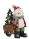 MSA Illuminated Christmas Plastic Figure SNowman Red Height 40.5cm Tree Cart