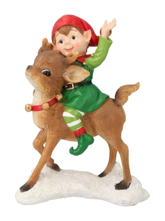 MSA Christmas Figure Elf Red Height 22.1cm Greets Poly