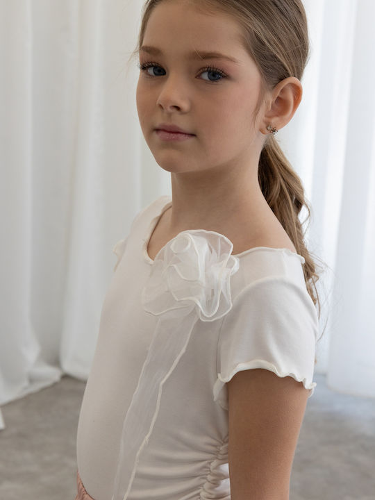 Alice Kids Blouse Short Sleeve White