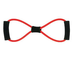 Liga Sport 8 Shaped Tube Resistance Band Figure 8 Moderate with Handles Red