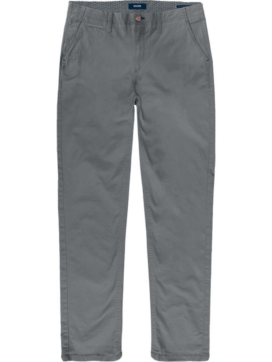 Double Ανδρικό Παντελόνι Chino Slim Fit Γκρι