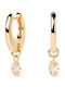 P D Paola Earrings Hoops made of Silver Gold Plated with Stones