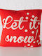 MSA Christmas Decorative Pillow Snow Square Red 50x50cm