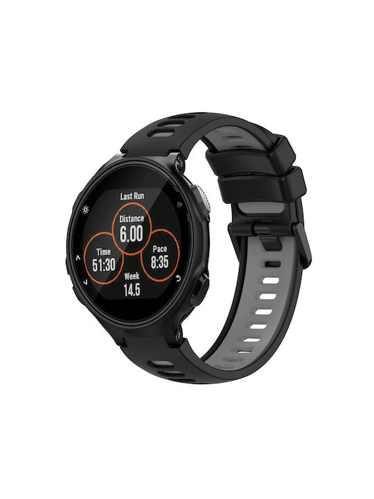 Garmin Forerunner 735 735xt Two-color Silicone Watch Band Black+grey Garmin Forerunner 735 735xt Two-color Silicone Watch Band Black+grey