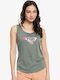 Roxy Losing My Mind Women's Summer Blouse Sleeveless Agave Green