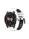 Garmin Epix Pro 42mm 20mm Sport Zweifarbiges Silikon Uhrenarmband Weiß+Schwarz