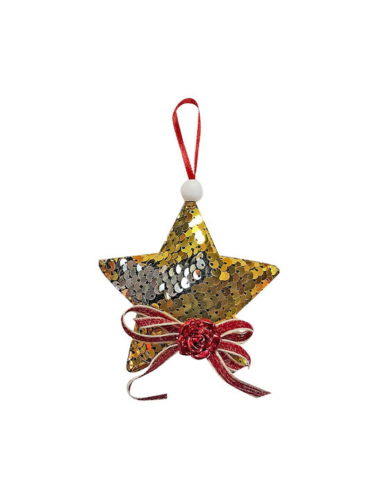 Christmas Hanging Star With Gold Dust With Beads