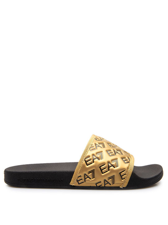 Emporio Armani Frauen Flip Flops in Gold Farbe