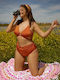 Slip Bikini Inferioare Talie Înaltă Terracotta