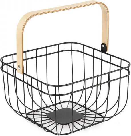 Lacor Fruit Bowl Wooden Black 26x26x18.3cm
